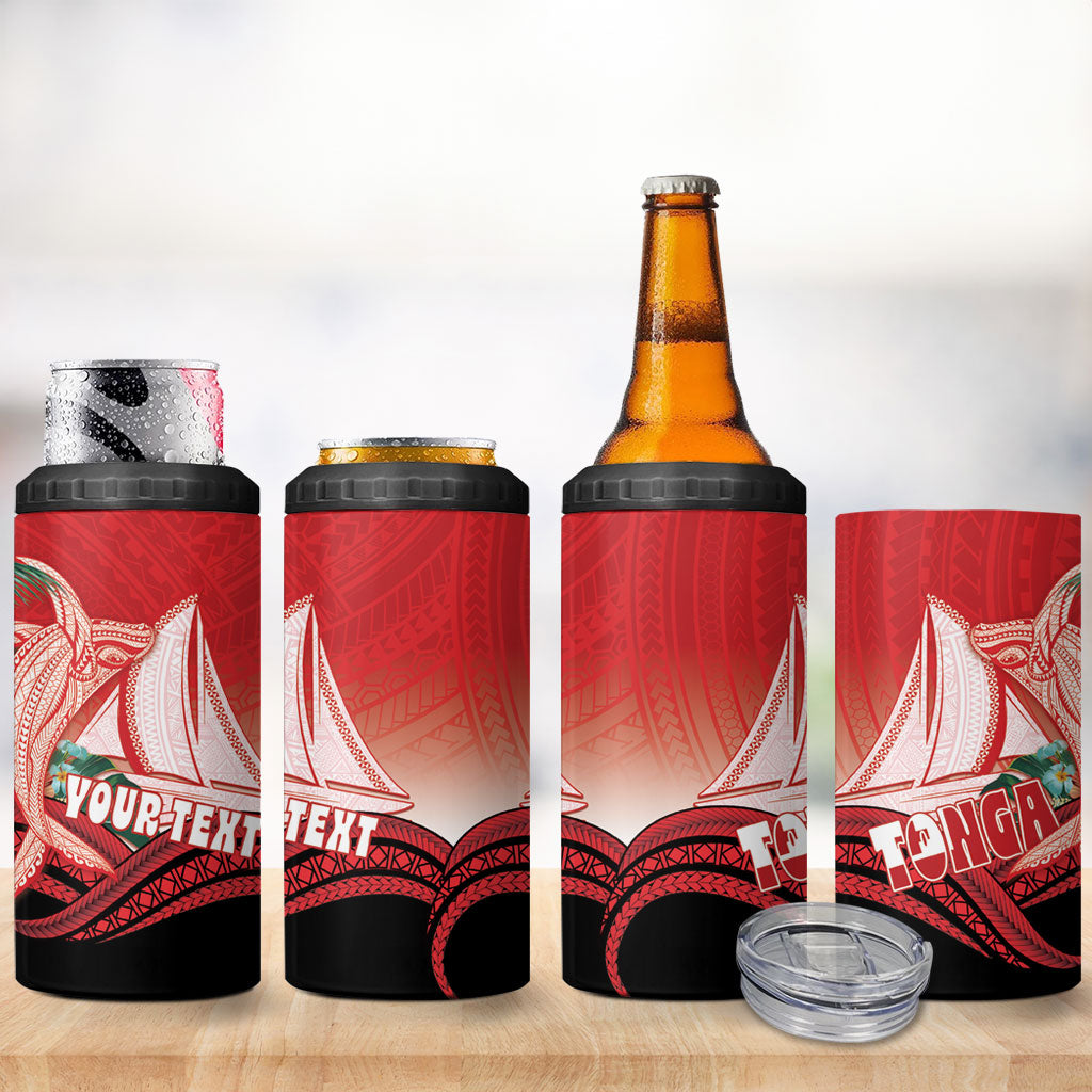 Vavau Sailing Festival Tonga Personalised 4 in 1 Can Cooler Tumbler Humpback Whale Sailboat Tropical Vibes