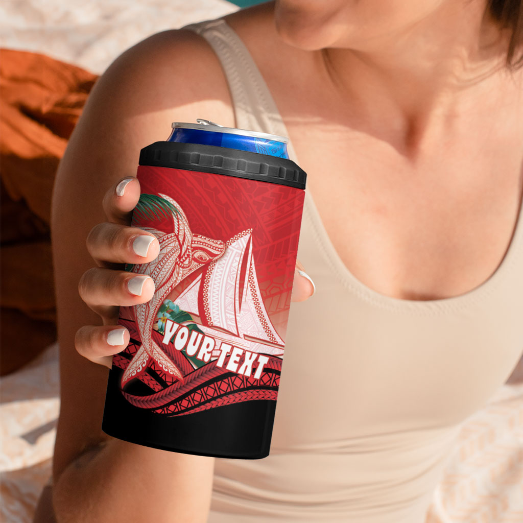 Vavau Sailing Festival Tonga Personalised 4 in 1 Can Cooler Tumbler Humpback Whale Sailboat Tropical Vibes