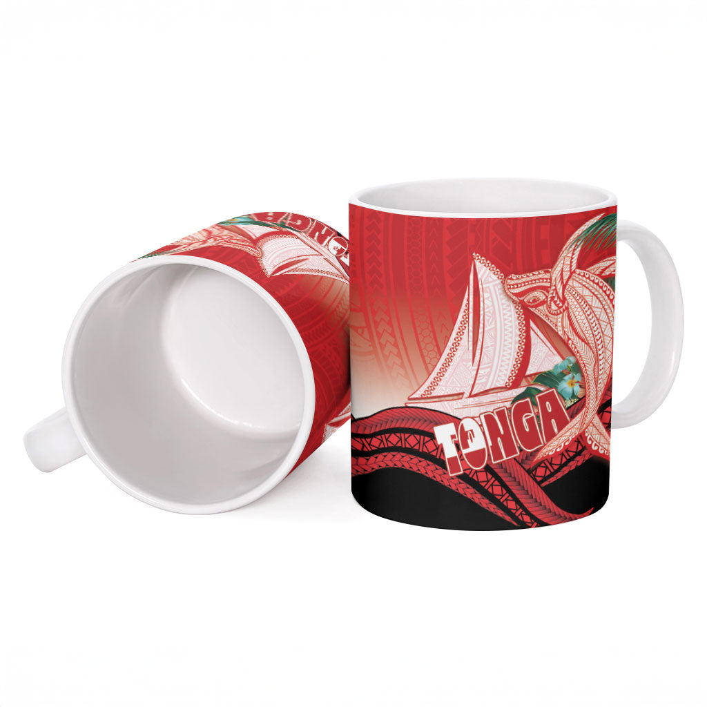 Vavau Sailing Festival Tonga Personalised Ceramic Mug Humpback Whale Sailboat Tropical Vibes