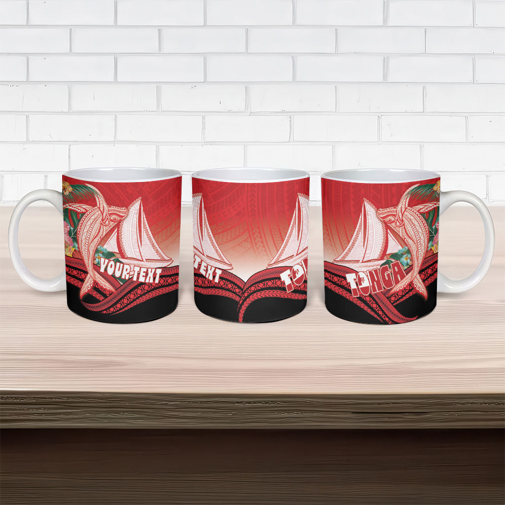 Vavau Sailing Festival Tonga Personalised Ceramic Mug Humpback Whale Sailboat Tropical Vibes