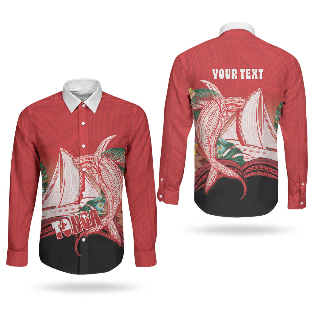 Vavau Sailing Festival Tonga Personalised Couples Matching Tank Maxi Dress and Long Sleeve Button Shirt Humpback Whale Sailboat Tropical Vibes