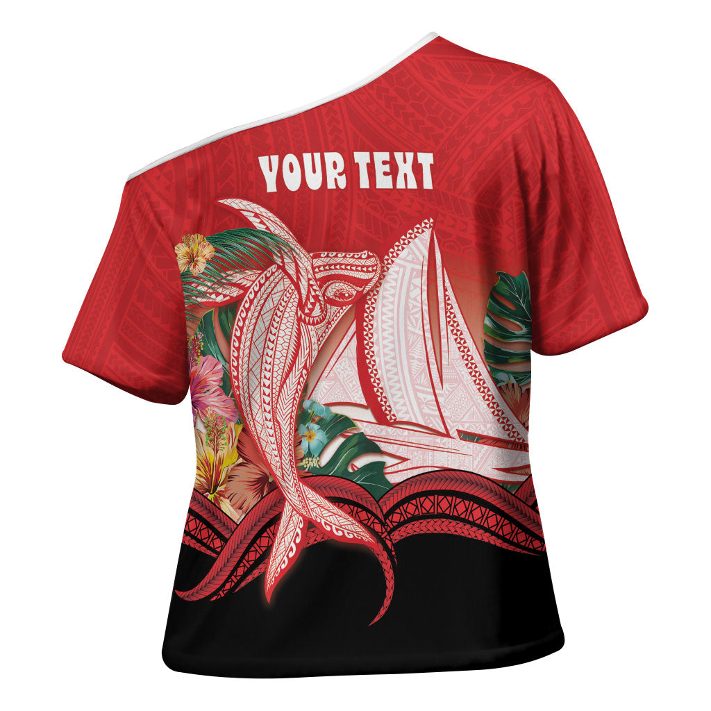 Vavau Sailing Festival Tonga Personalised Cross Shoulder Shirt Humpback Whale Sailboat Tropical Vibes