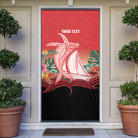 Vavau Sailing Festival Tonga Personalised Door Cover Humpback Whale Sailboat Tropical Vibes