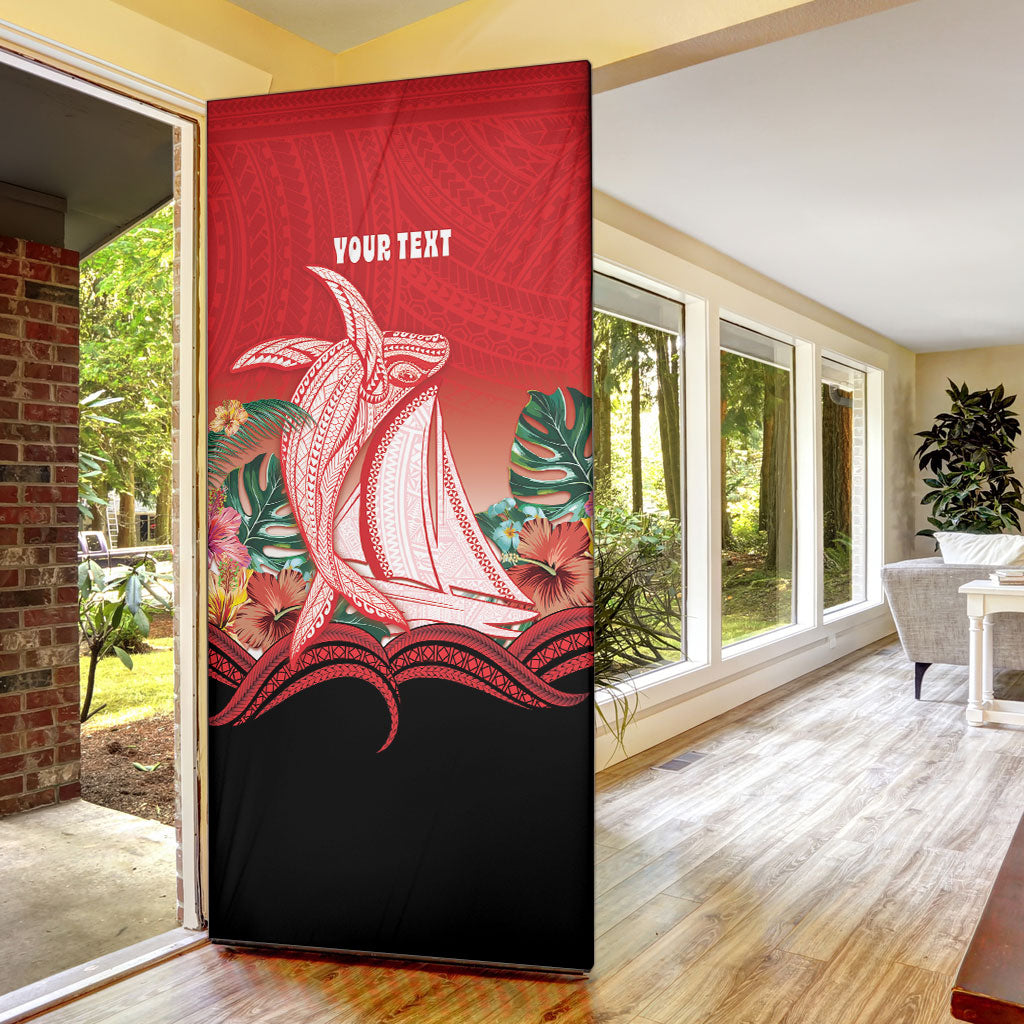 Vavau Sailing Festival Tonga Personalised Door Cover Humpback Whale Sailboat Tropical Vibes