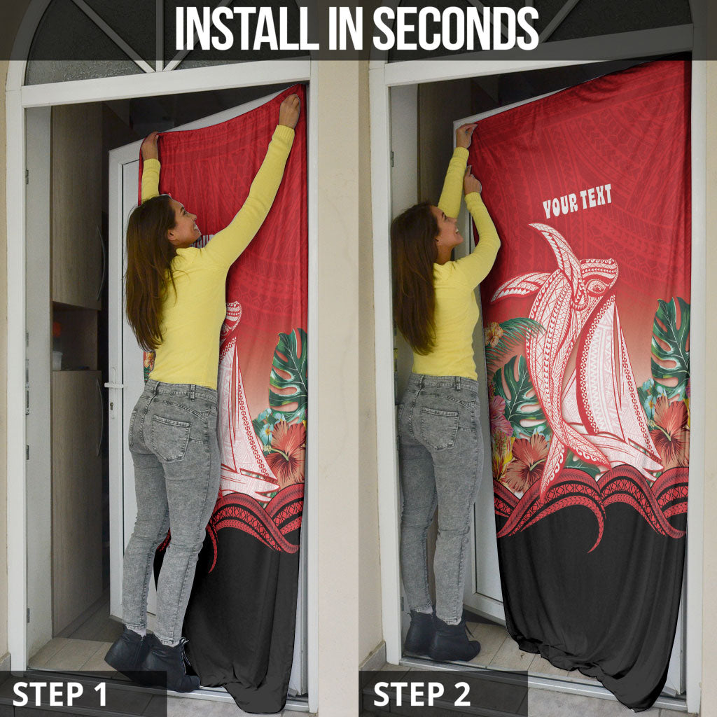 Vavau Sailing Festival Tonga Personalised Door Cover Humpback Whale Sailboat Tropical Vibes