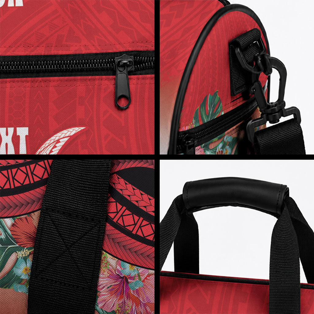 Vavau Sailing Festival Tonga Personalised Duffle Bag Humpback Whale Sailboat Tropical Vibes