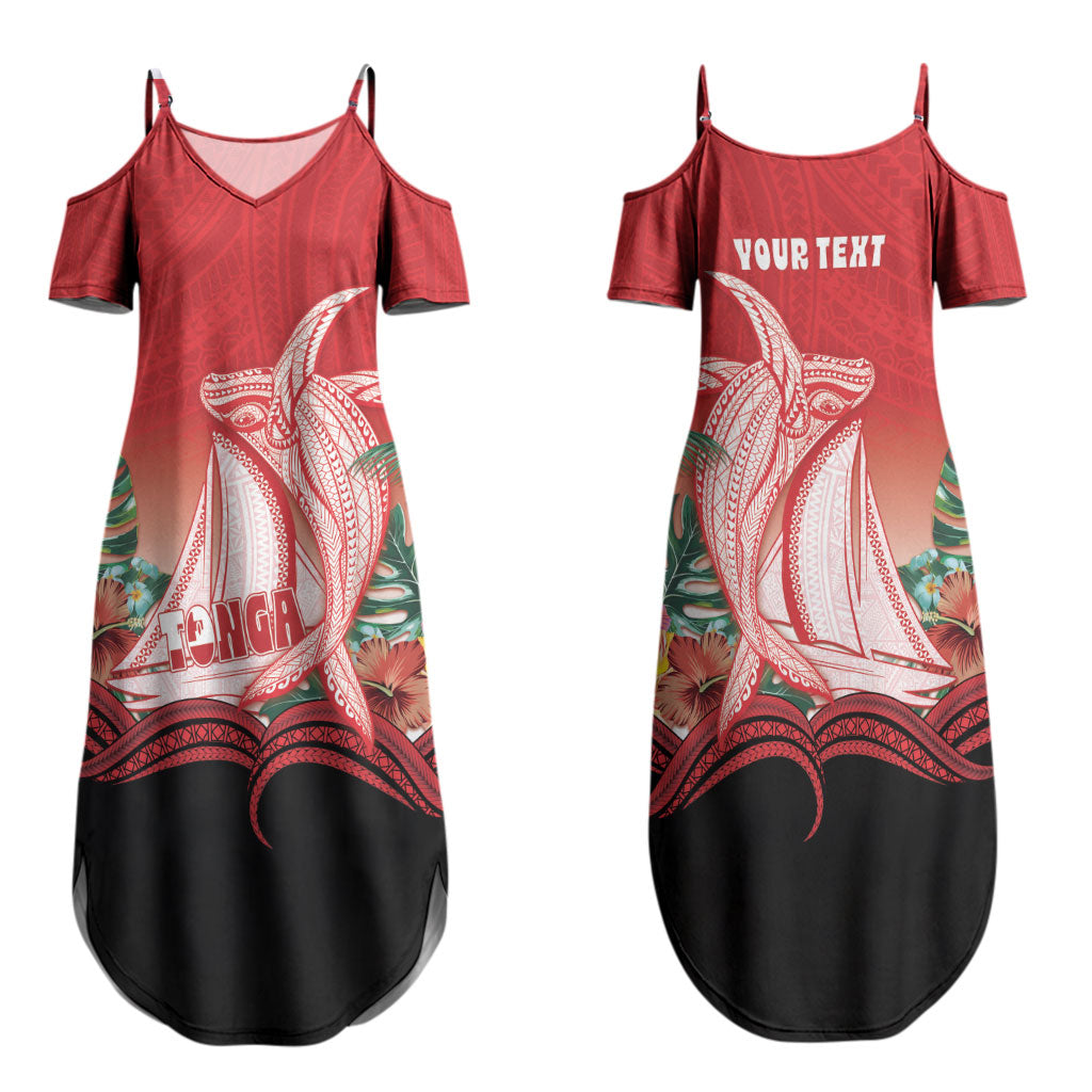 Vavau Sailing Festival Tonga Personalised Family Matching Summer Maxi Dress and Hawaiian Shirt Humpback Whale Sailboat Tropical Vibes