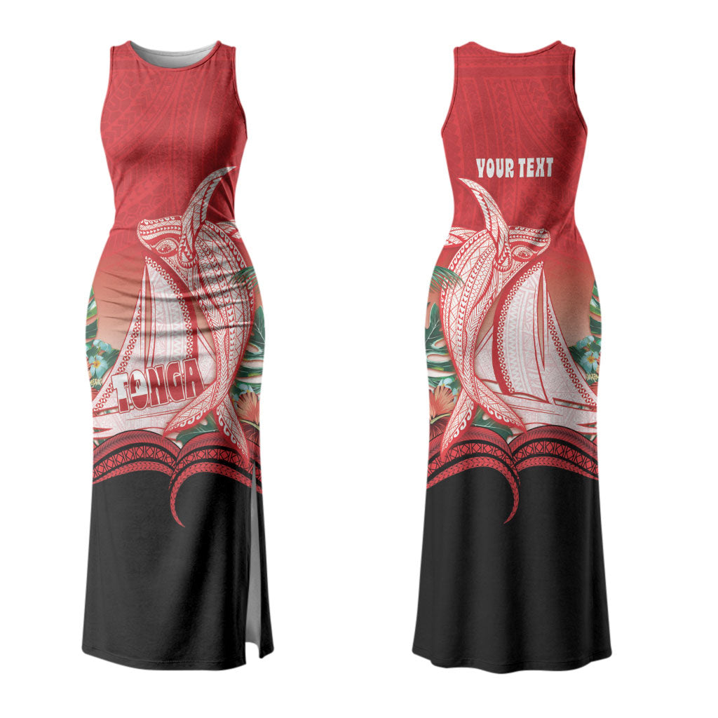 Vavau Sailing Festival Tonga Personalised Family Matching Tank Maxi Dress and Hawaiian Shirt Humpback Whale Sailboat Tropical Vibes