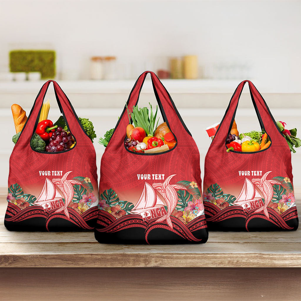 Vavau Sailing Festival Tonga Personalised Grocery Bag Humpback Whale Sailboat Tropical Vibes