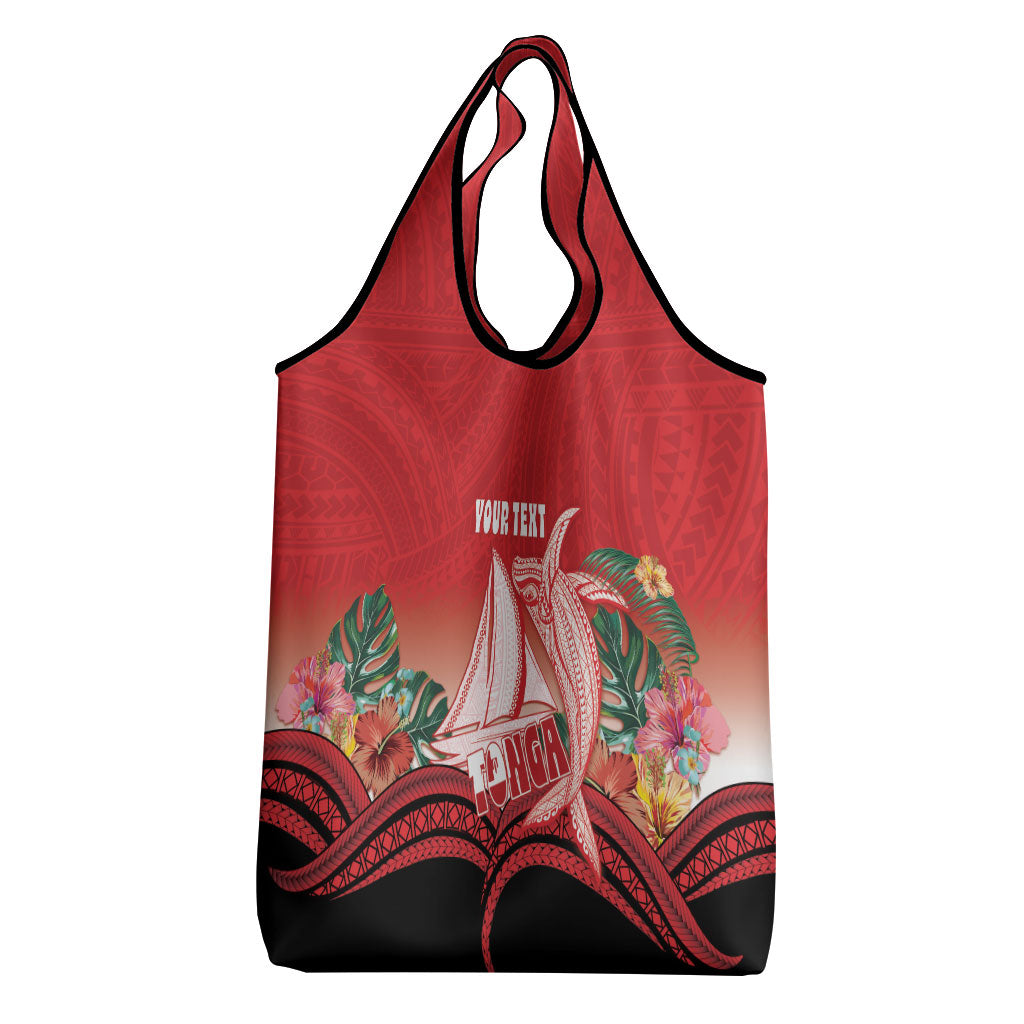 Vavau Sailing Festival Tonga Personalised Grocery Bag Humpback Whale Sailboat Tropical Vibes