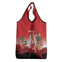 Vavau Sailing Festival Tonga Personalised Grocery Bag Humpback Whale Sailboat Tropical Vibes