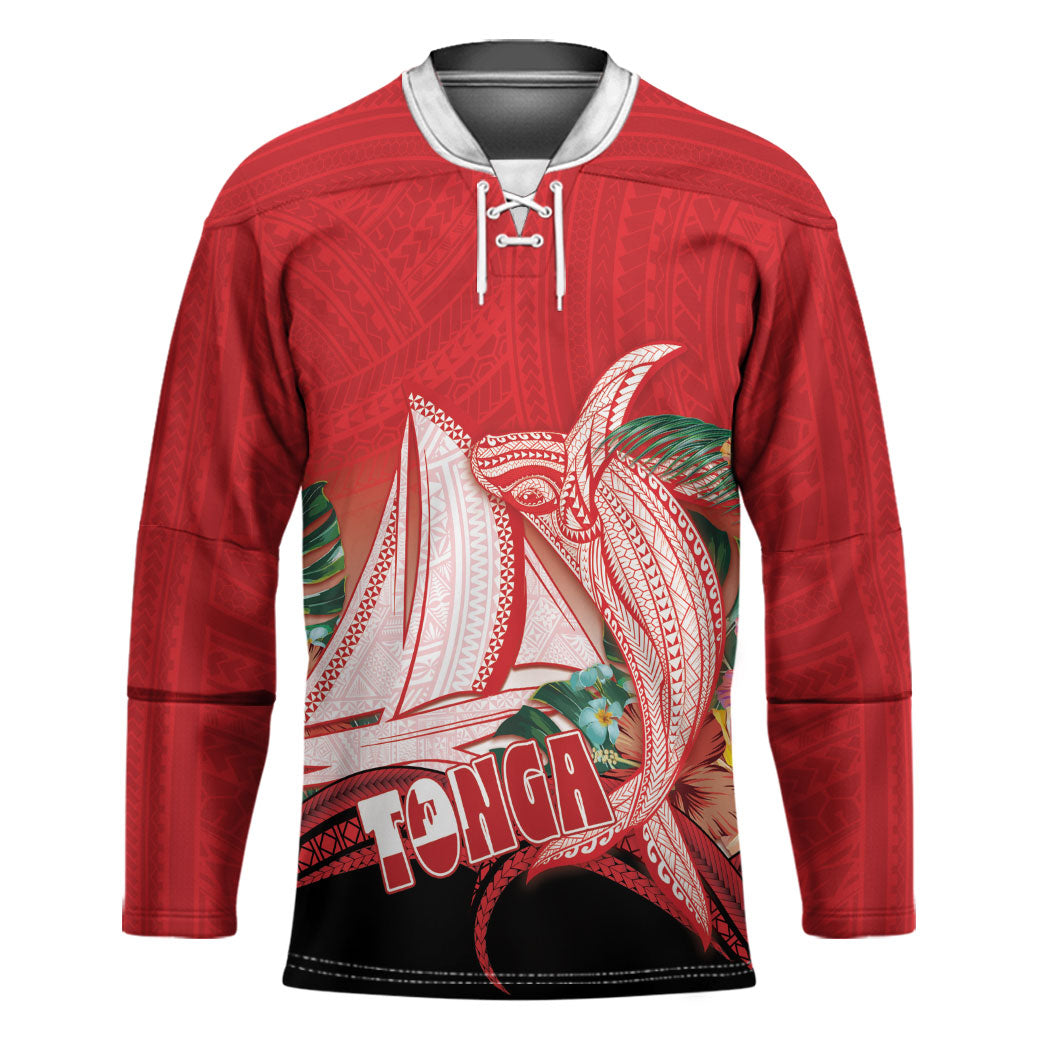 Vavau Sailing Festival Tonga Personalised Hockey Jersey Humpback Whale Sailboat Tropical Vibes