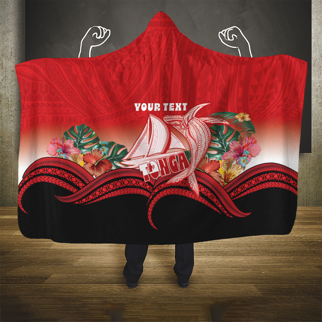 Vavau Sailing Festival Tonga Personalised Hooded Blanket Humpback Whale Sailboat Tropical Vibes