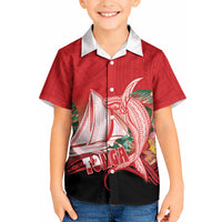 Vavau Sailing Festival Tonga Personalised Kid Hawaiian Shirt Humpback Whale Sailboat Tropical Vibes