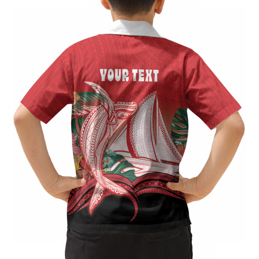 Vavau Sailing Festival Tonga Personalised Kid Hawaiian Shirt Humpback Whale Sailboat Tropical Vibes