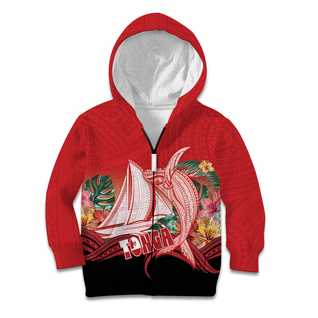 Vavau Sailing Festival Tonga Personalised Kid Hoodie Humpback Whale Sailboat Tropical Vibes