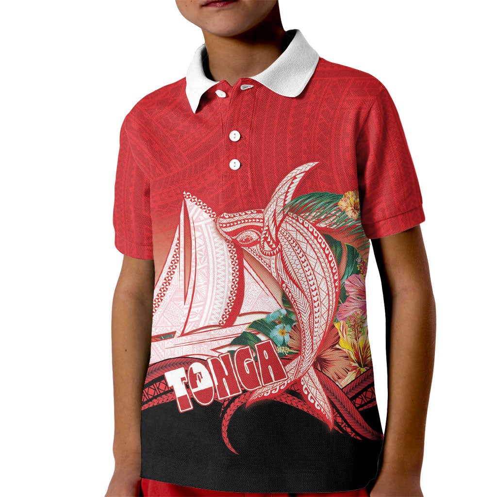 Vavau Sailing Festival Tonga Personalised Kid Polo Shirt Humpback Whale Sailboat Tropical Vibes