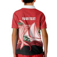 Vavau Sailing Festival Tonga Personalised Kid Polo Shirt Humpback Whale Sailboat Tropical Vibes