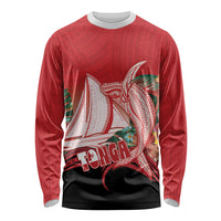Vavau Sailing Festival Tonga Personalised Long Sleeve Shirt Humpback Whale Sailboat Tropical Vibes