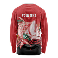 Vavau Sailing Festival Tonga Personalised Long Sleeve Shirt Humpback Whale Sailboat Tropical Vibes