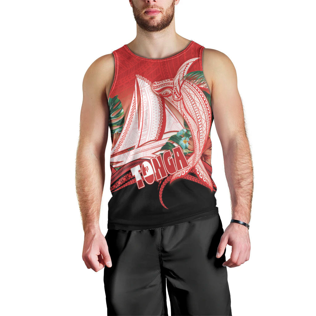 Vavau Sailing Festival Tonga Personalised Men Tank Top Humpback Whale Sailboat Tropical Vibes
