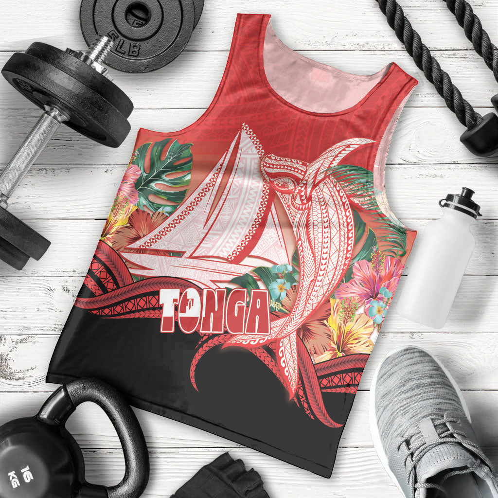 Vavau Sailing Festival Tonga Personalised Men Tank Top Humpback Whale Sailboat Tropical Vibes