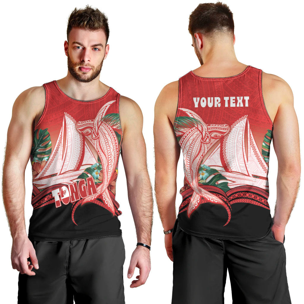 Vavau Sailing Festival Tonga Personalised Men Tank Top Humpback Whale Sailboat Tropical Vibes