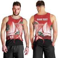 Vavau Sailing Festival Tonga Personalised Men Tank Top Humpback Whale Sailboat Tropical Vibes