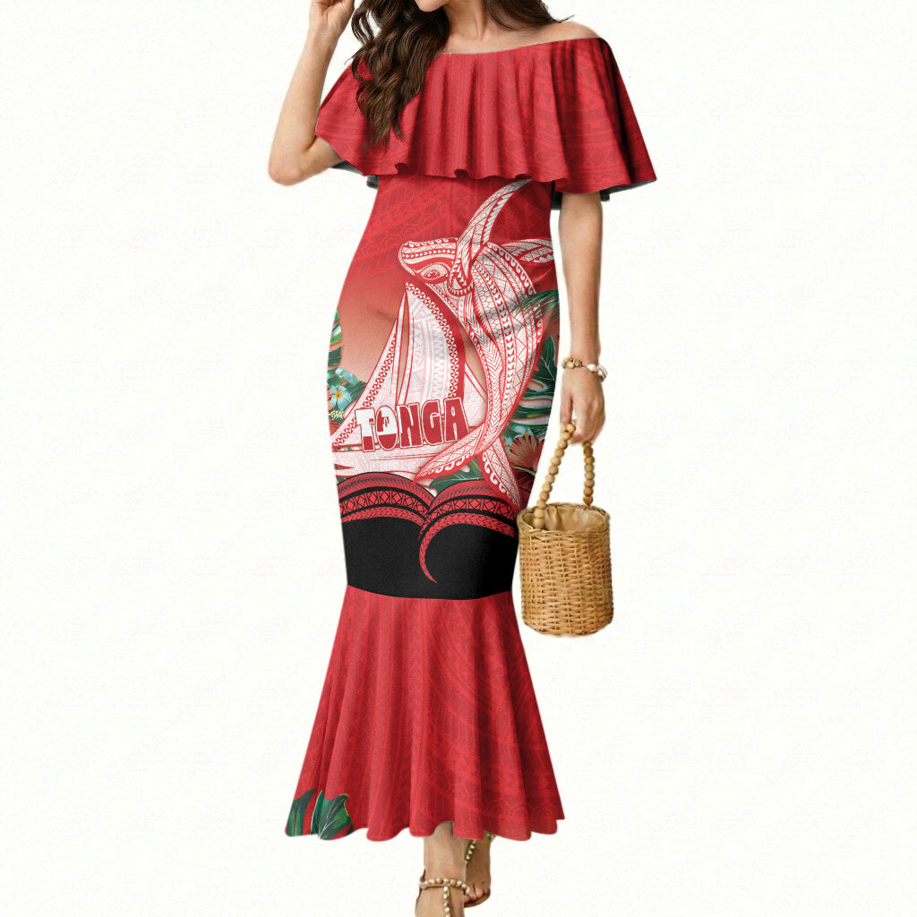 Vavau Sailing Festival Tonga Personalised Mermaid Dress Humpback Whale Sailboat Tropical Vibes