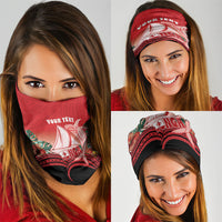 Vavau Sailing Festival Tonga Personalised Neck Gaiter Humpback Whale Sailboat Tropical Vibes