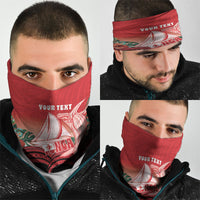 Vavau Sailing Festival Tonga Personalised Neck Gaiter Humpback Whale Sailboat Tropical Vibes