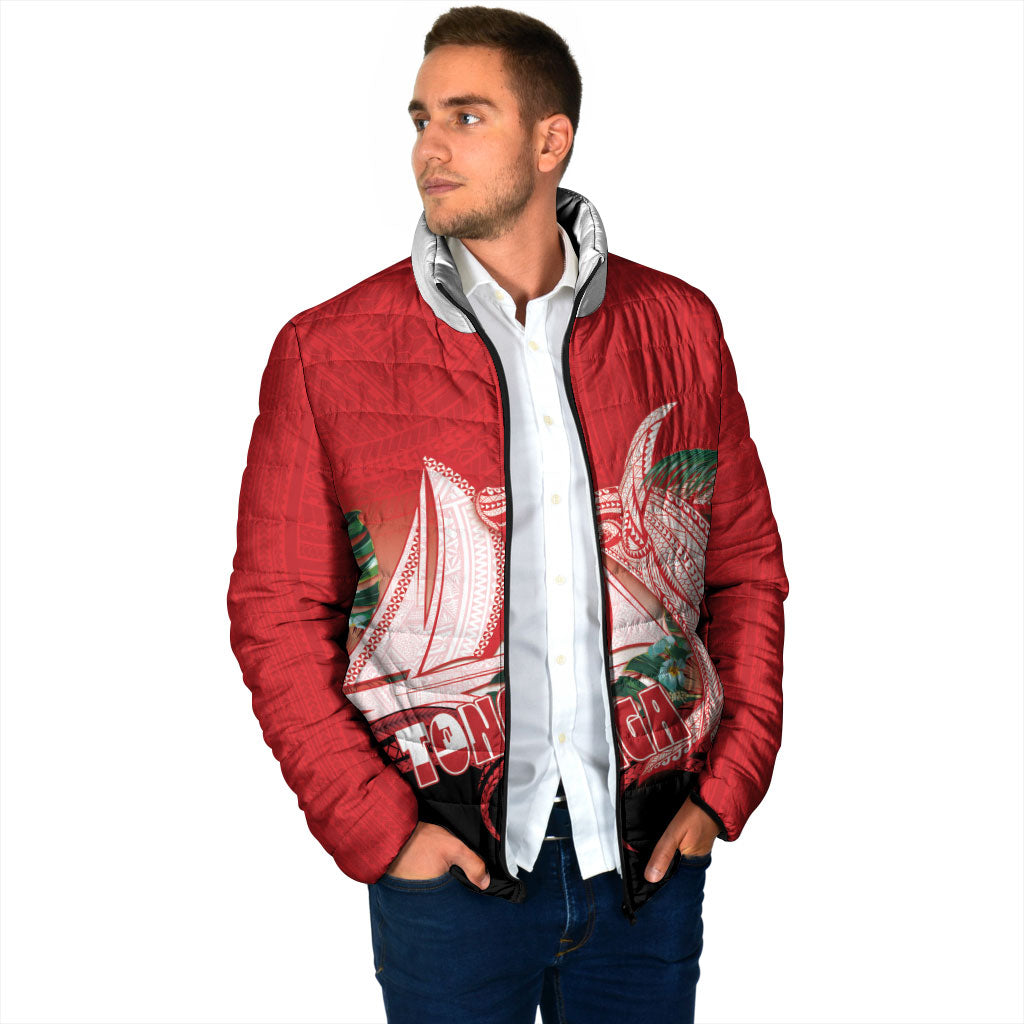 Vavau Sailing Festival Tonga Personalised Padded Jacket Humpback Whale Sailboat Tropical Vibes