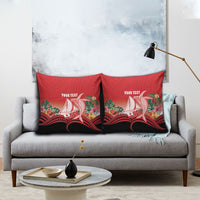 Vavau Sailing Festival Tonga Personalised Pillow Cover Humpback Whale Sailboat Tropical Vibes