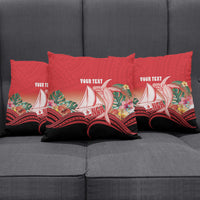 Vavau Sailing Festival Tonga Personalised Pillow Cover Humpback Whale Sailboat Tropical Vibes