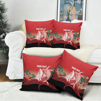 Vavau Sailing Festival Tonga Personalised Pillow Cover Humpback Whale Sailboat Tropical Vibes