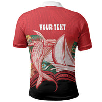 Vavau Sailing Festival Tonga Personalised Polo Shirt Humpback Whale Sailboat Tropical Vibes