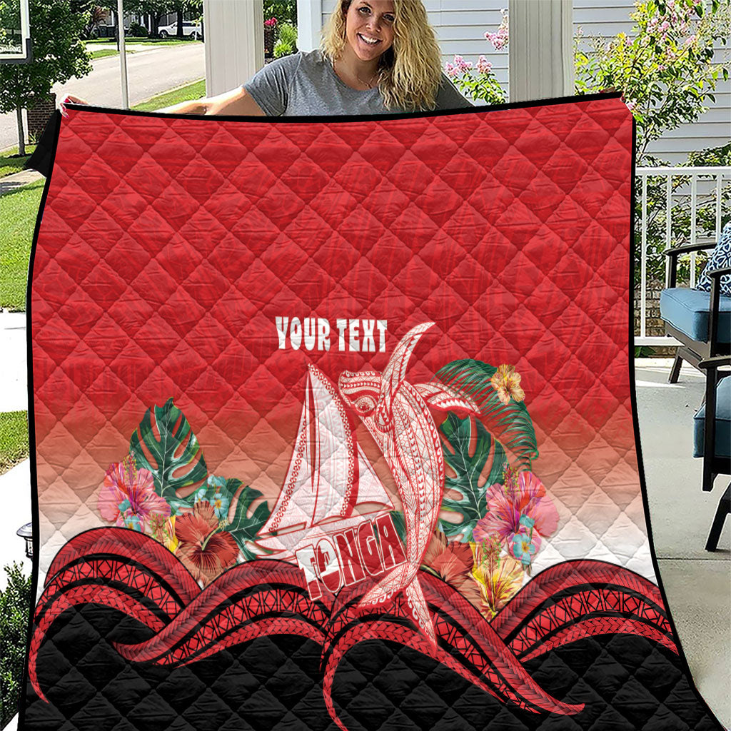Vavau Sailing Festival Tonga Personalised Quilt Humpback Whale Sailboat Tropical Vibes