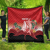 Vavau Sailing Festival Tonga Personalised Quilt Humpback Whale Sailboat Tropical Vibes
