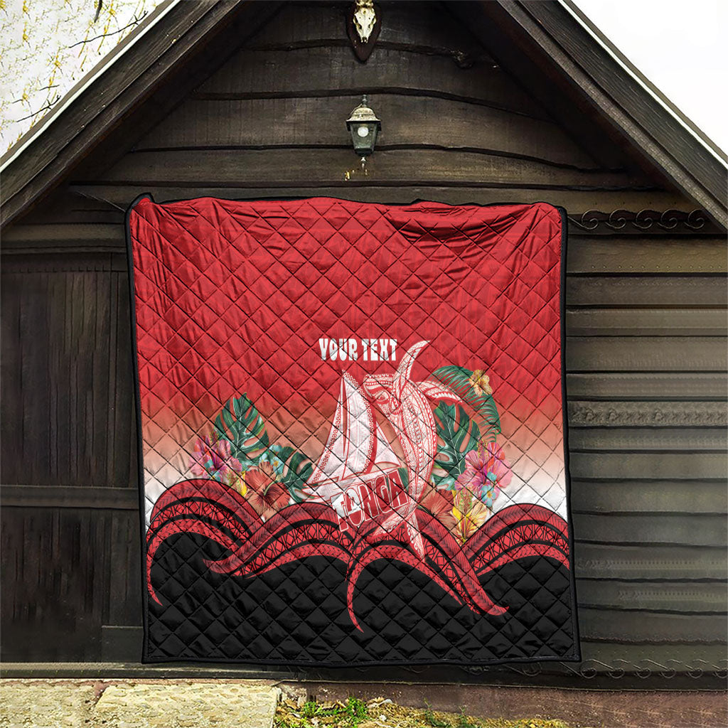 Vavau Sailing Festival Tonga Personalised Quilt Humpback Whale Sailboat Tropical Vibes