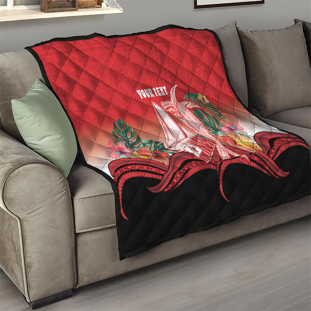 Vavau Sailing Festival Tonga Personalised Quilt Humpback Whale Sailboat Tropical Vibes