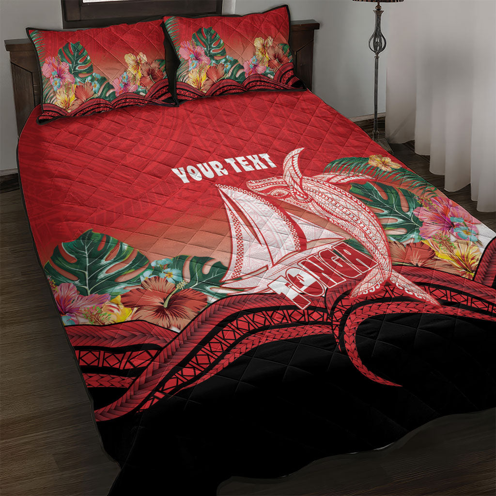 Vavau Sailing Festival Tonga Personalised Quilt Bed Set Humpback Whale Sailboat Tropical Vibes