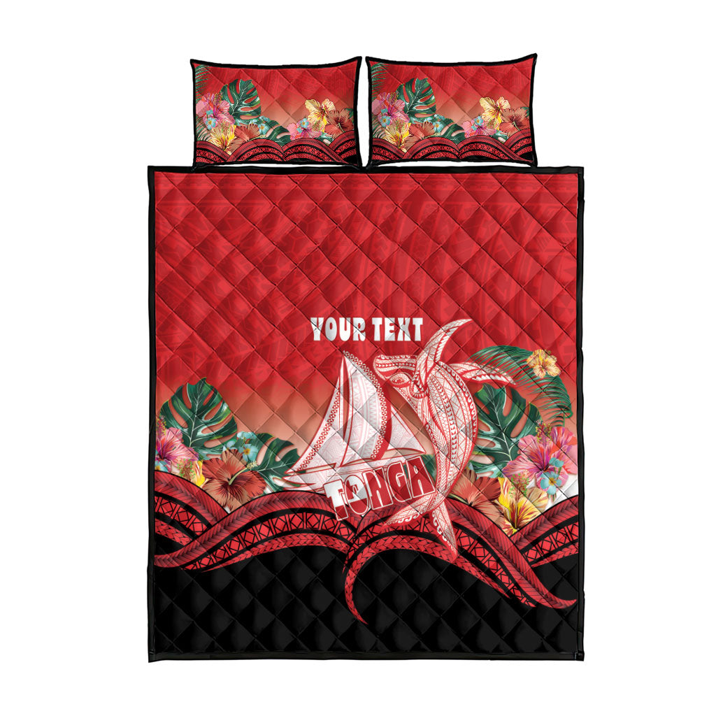 Vavau Sailing Festival Tonga Personalised Quilt Bed Set Humpback Whale Sailboat Tropical Vibes