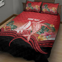 Vavau Sailing Festival Tonga Personalised Quilt Bed Set Humpback Whale Sailboat Tropical Vibes