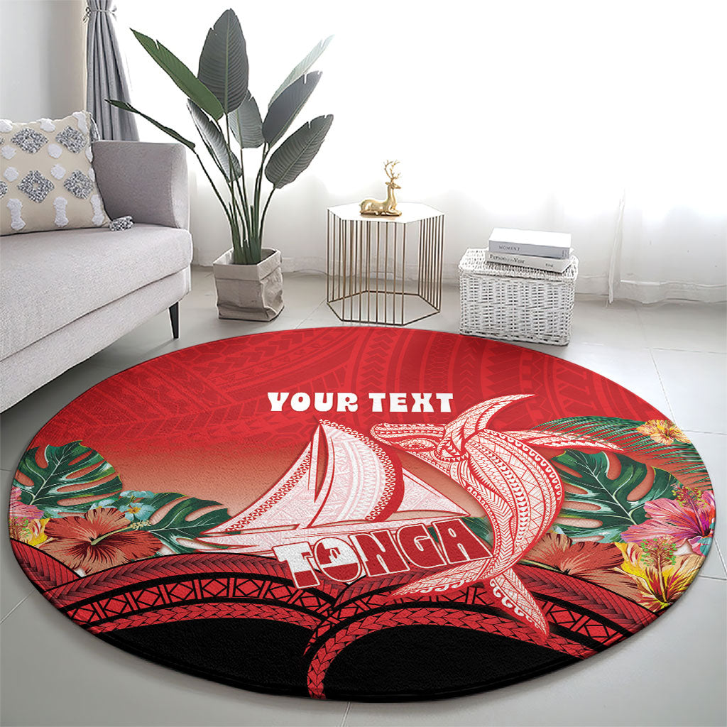 Vavau Sailing Festival Tonga Personalised Round Carpet Humpback Whale Sailboat Tropical Vibes