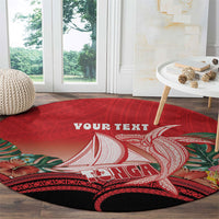 Vavau Sailing Festival Tonga Personalised Round Carpet Humpback Whale Sailboat Tropical Vibes