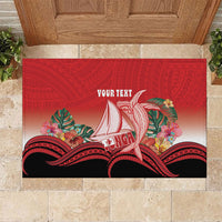 Vavau Sailing Festival Tonga Personalised Rubber Doormat Humpback Whale Sailboat Tropical Vibes