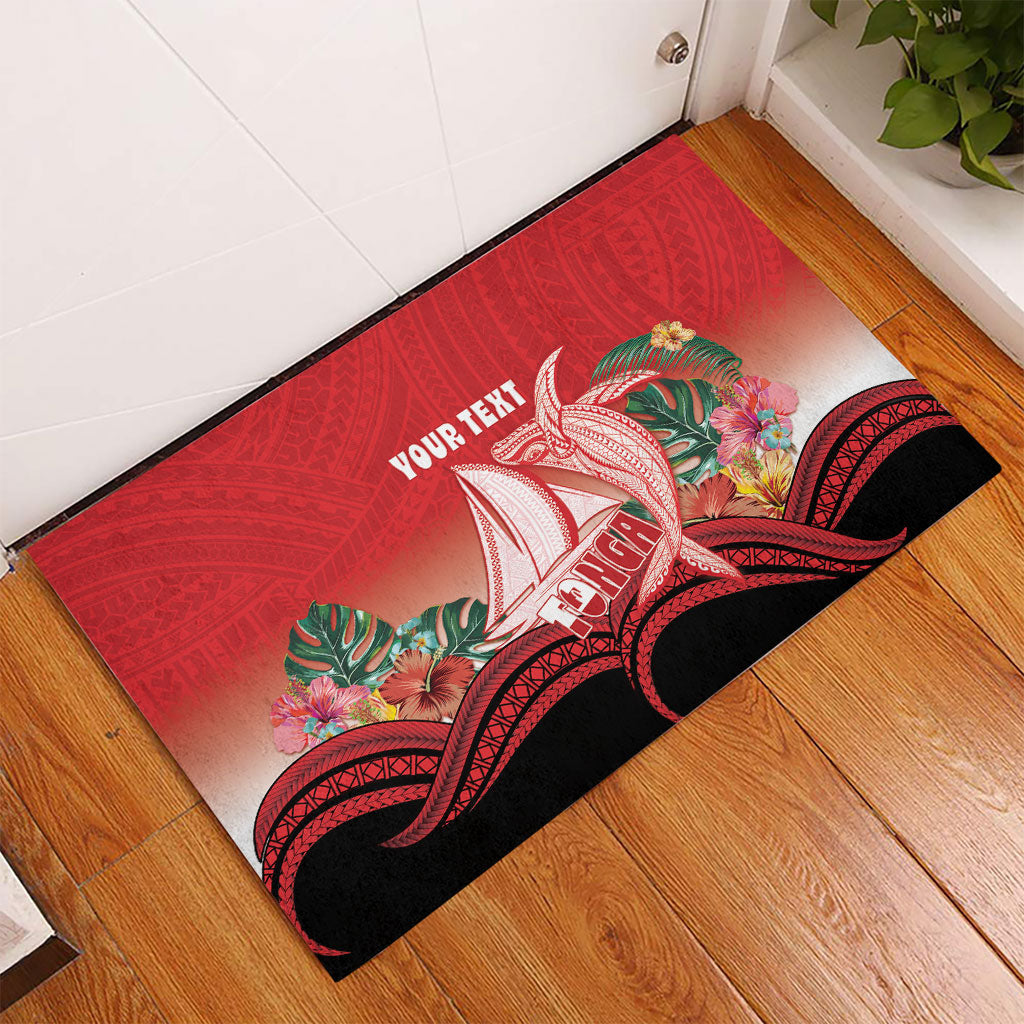 Vavau Sailing Festival Tonga Personalised Rubber Doormat Humpback Whale Sailboat Tropical Vibes
