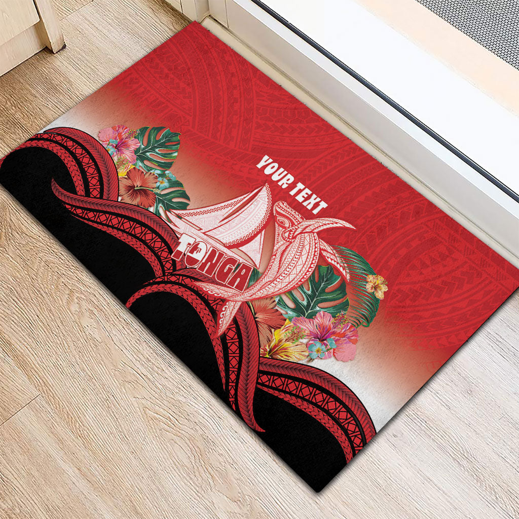 Vavau Sailing Festival Tonga Personalised Rubber Doormat Humpback Whale Sailboat Tropical Vibes