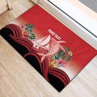 Vavau Sailing Festival Tonga Personalised Rubber Doormat Humpback Whale Sailboat Tropical Vibes