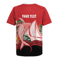 Vavau Sailing Festival Tonga Personalised Rugby Jersey Humpback Whale Sailboat Tropical Vibes